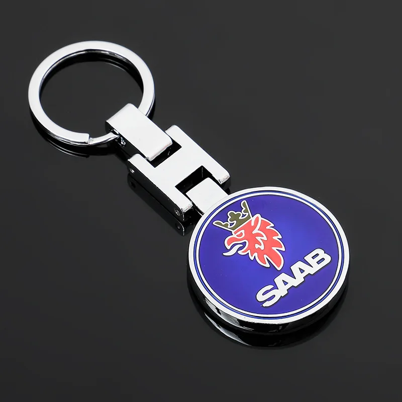 

High Quality Alloy Car Logo Keychain Keychain Auto Badge Key Chain Key Ring Keyfob For SAAB SCANIA Aero X 9-3 9-5 9-7X Styling