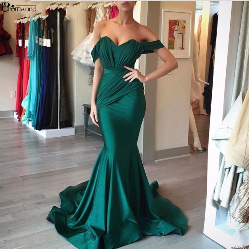 Изумрудно-зеленое вечернее платье, длинное милое сатиновое вечернее платье русалки, abiye gece elbisesi
