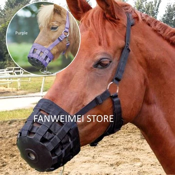 

Horse Mouth mask Muzzle black navy purple prevents removing bandages and biting