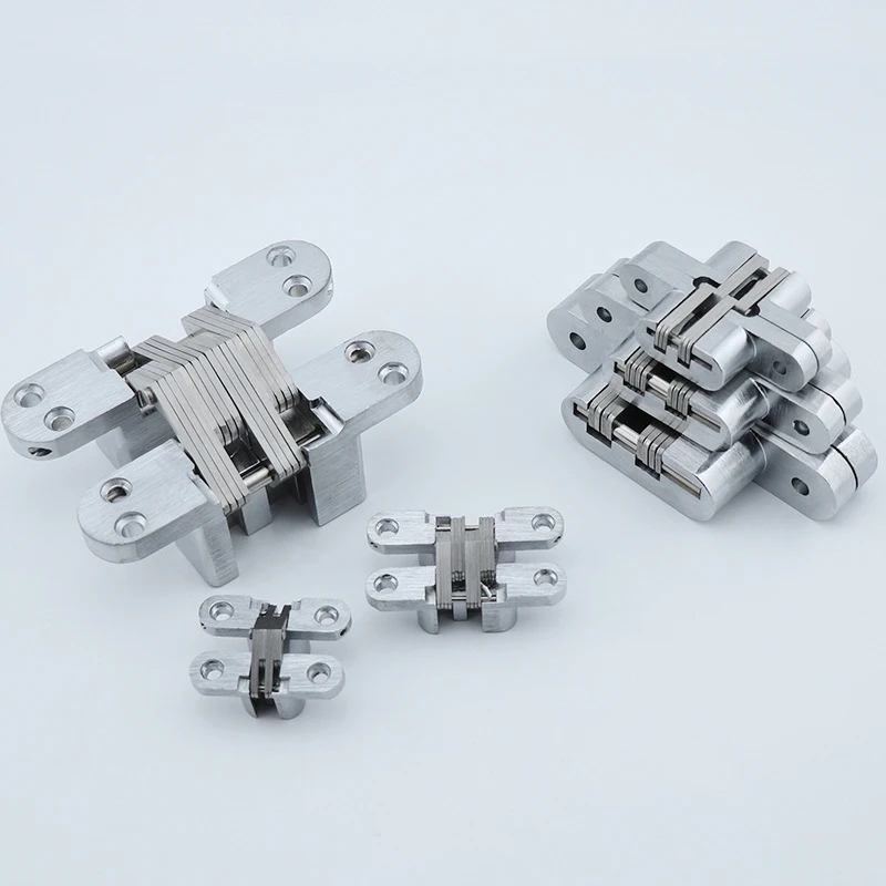 Heavy Duty Cross HStainless Steel Hidden Conceal Hinge Invisible Cross Door Worktop Hinges DIY