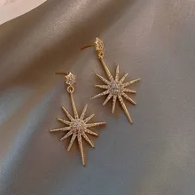 Zeojrlly Trendy kobiety Dangle kolczyki nowe gwiazdkowe kolczyki długi wisiorek moda koreański elegancki prosty biżuteria dla dziewczyny tanie tanio Ze stopu cynku CN (pochodzenie) GEOMETRIC Metal