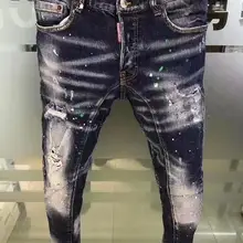 DSENQI NEW Men Jeans Ripped for Men Skinny DSQ Jeans Pants Men Jeans Zipper Outwear Man Pants A232
