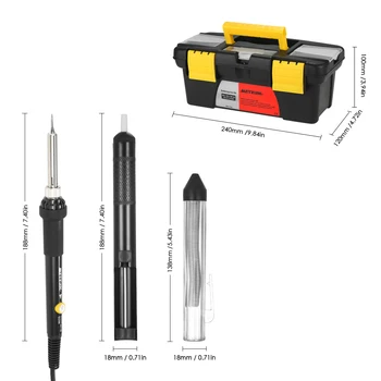 

Hot Meterk 14 in 1 Soldering Iron Kit 60W Adjustable Temperature Welding Soldering Iron 5pcs Soldering Tips with Sponge Tool Box