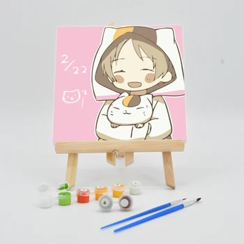 

Painting By Numbers On Canvas DIY 20×20cm With Frame For Kids Japan Cartoon Figure Pictures Acrylic Paint Children Coloring Kits