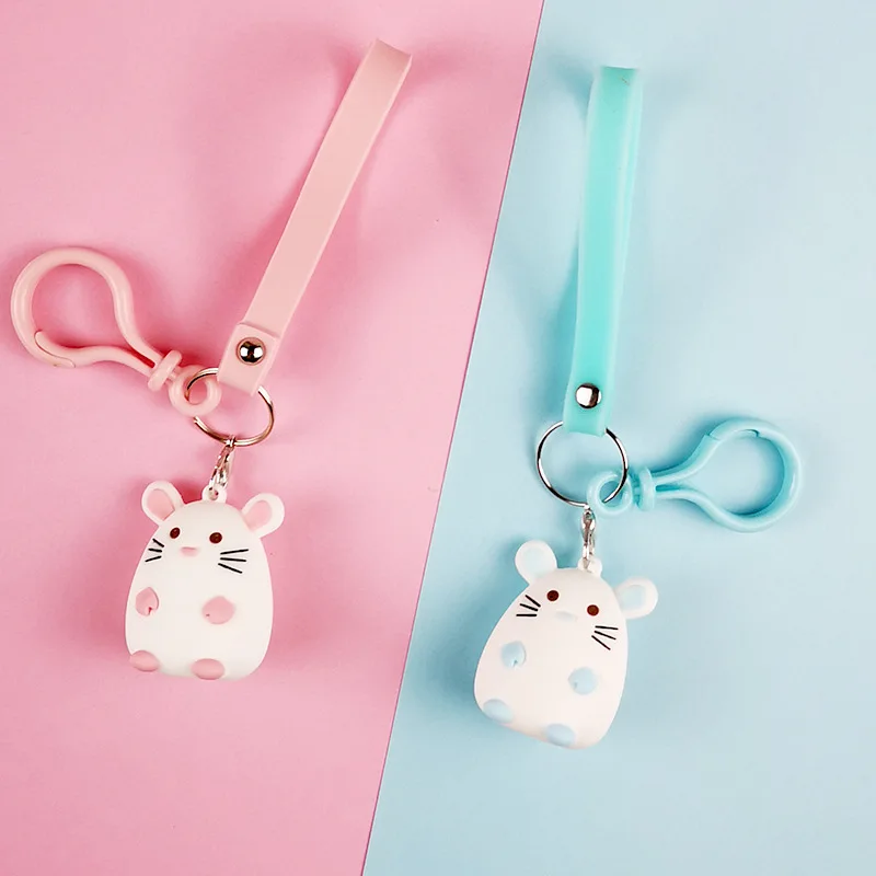 

Mini Hamster Keyrings Girl Keychains cute KeyringTrinkets Car Handbag Pendant Key Chian Ring For Girl