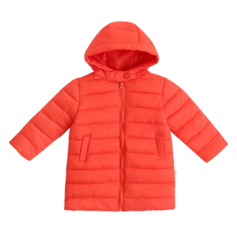 Зимние пальто и куртки для маленьких девочек и мальчиков Модная плотная теплая зимняя верхняя одежда на молнии с капюшоном зимнее пальто для мальчиков и девочек детская одежда - Цвет: R