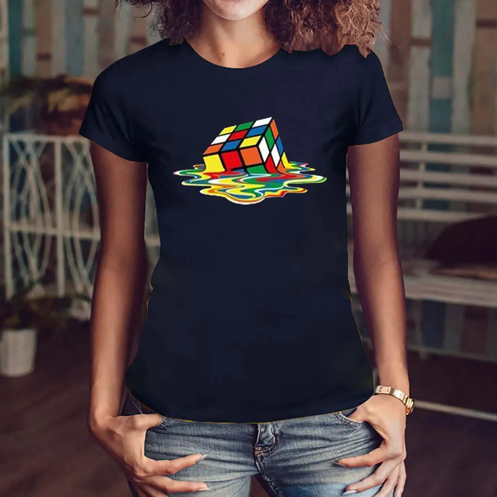 Футболки и топы с изображением кубика Рубика, футболки и топы, повседневные женские футболки с надписью Big Bang Theory, уличная одежда, хлопковые футболки