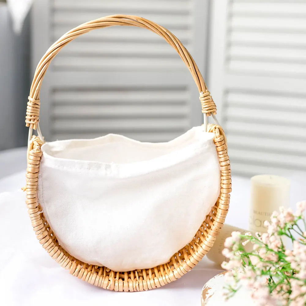 

Flower Basket Decoration Straw Flower Pot Green Radish Creative Rattan Basket Flower Arrangement Basket Living Room Flower Pot