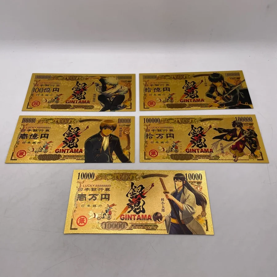 Anime In Oro Giapponese Gin-Tama Banconote Divertenti Carte Dei Cartoni Animati Classic Manga Plastic Note Souvenir Gifts