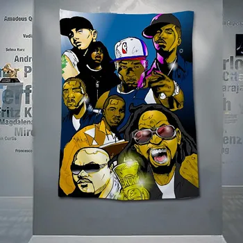 

Hip-Hop Music Rock Band Poster Large Retro Flag Banner HD Print Cloth Art Hanging Painting Tapestry Wall Sticker Bar Home Decor