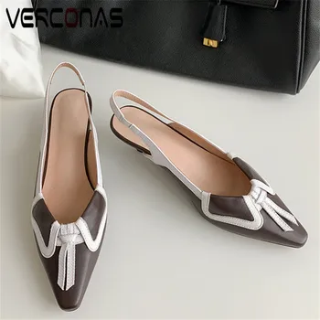 

VERCONAS 2020 Fashion Woman Sandals Woman Pumps Classic Design Genuine Leather Fringe Pointed Toe Thin High Heeled Shoes Woman
