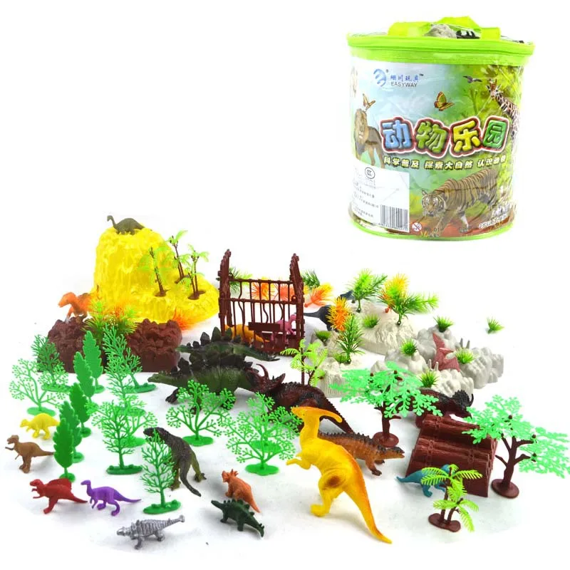 

75 PCs Dinosaur Soft Silcone Animal Model Assembled Static Model Toy Sand Table