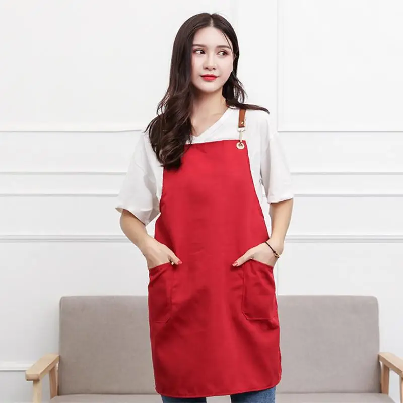 Men Women Stripes Long Waist Aprons Pocket Chef Waiter Bar Kitchen Apron