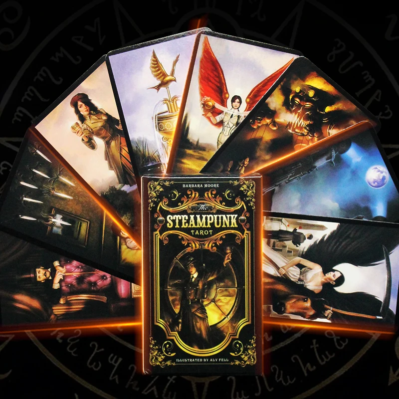 2023 New Arrive Steampunk Tarot Card Deck Table Game Entertainment Divination Fate Playing Card Board Game Gift 2023 new high end high quality iron box tarot gold plating craft card waterproof desk game multi person interactive game