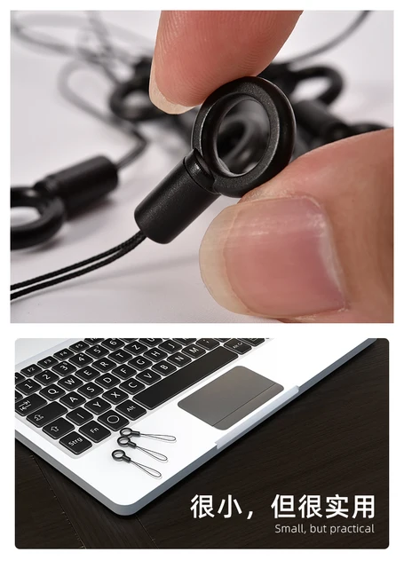 2 Cordini Portachiavi Da Polso In Poliestere - Con Fibbia Metallo Per Chiavi O Cellulare | Nero, Unisex - Foto 7