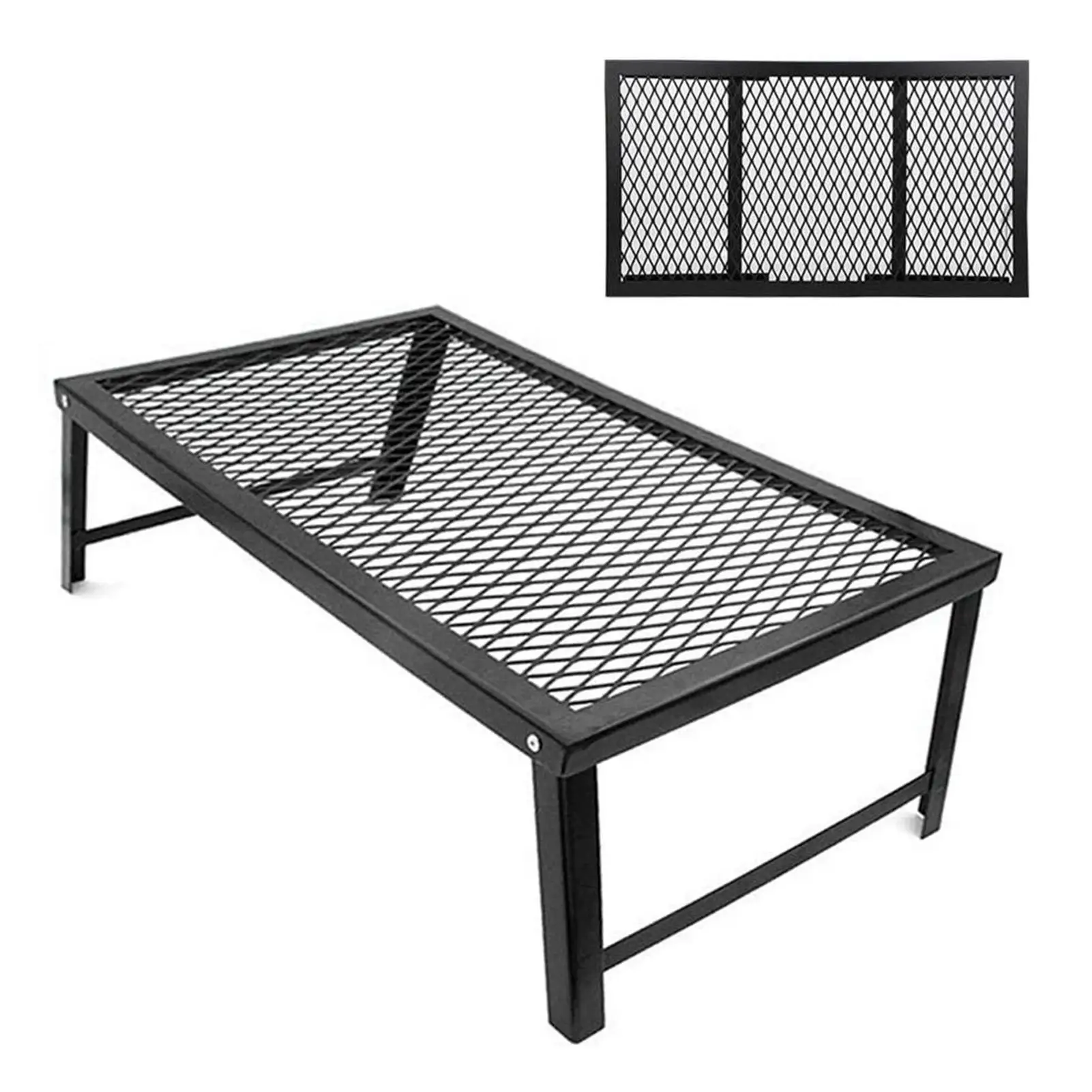 Portable Foldable BBQ Grill Rack Campfire Table for Cooking Camping