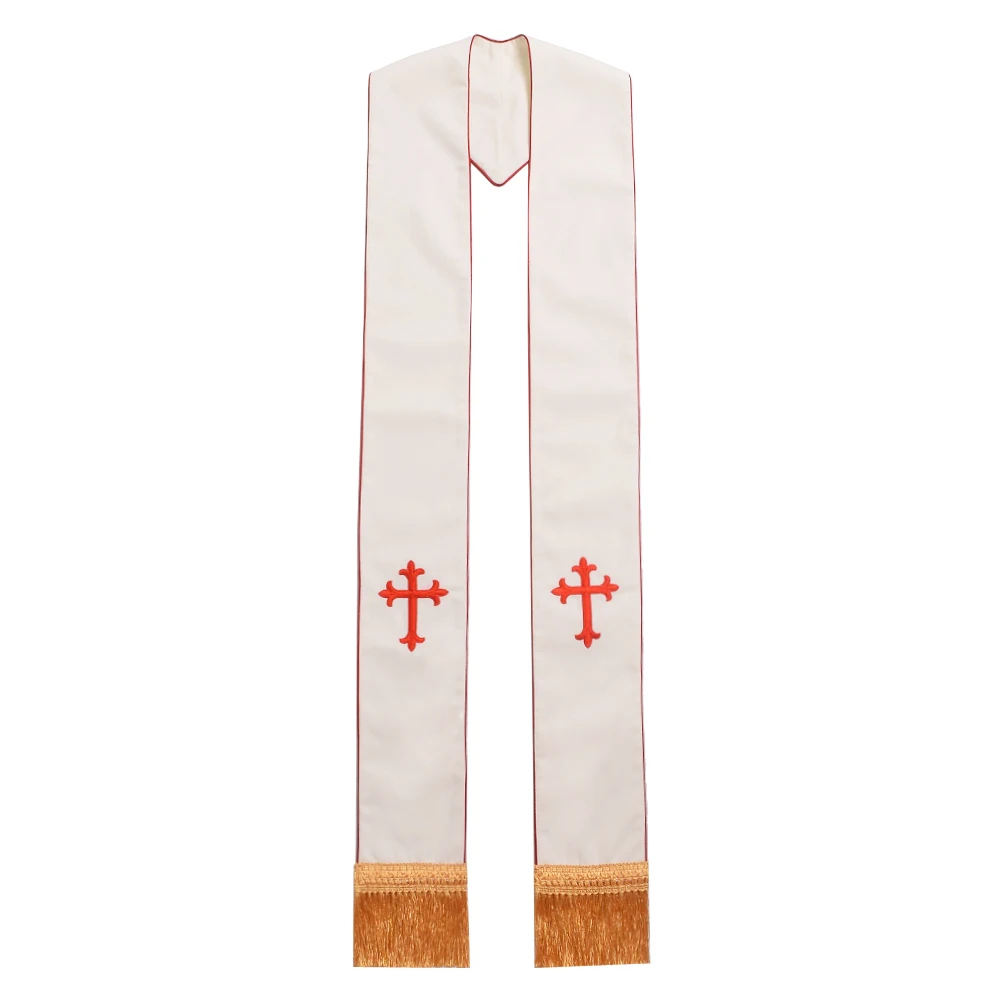 Scarf accessories Church Pastor Stole Unisex Adult Overlay Cross Catholic Priest Clergy Scarf Cosplay Costume Accessories