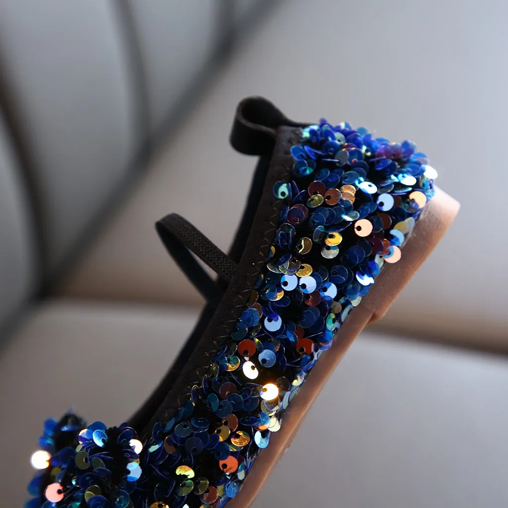 Girls Princess Bow Shoes Children Infant Bowknot Bling Sequins Single Princess Shoes Kids Baby Girls Leather Halloween Shoes#BC