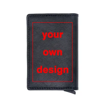 

Your OWN Design Brand Logo/Picture Custom Custom Men and women DIY Rfid Card Holder Wallets Short Purse Leather Print Wallet