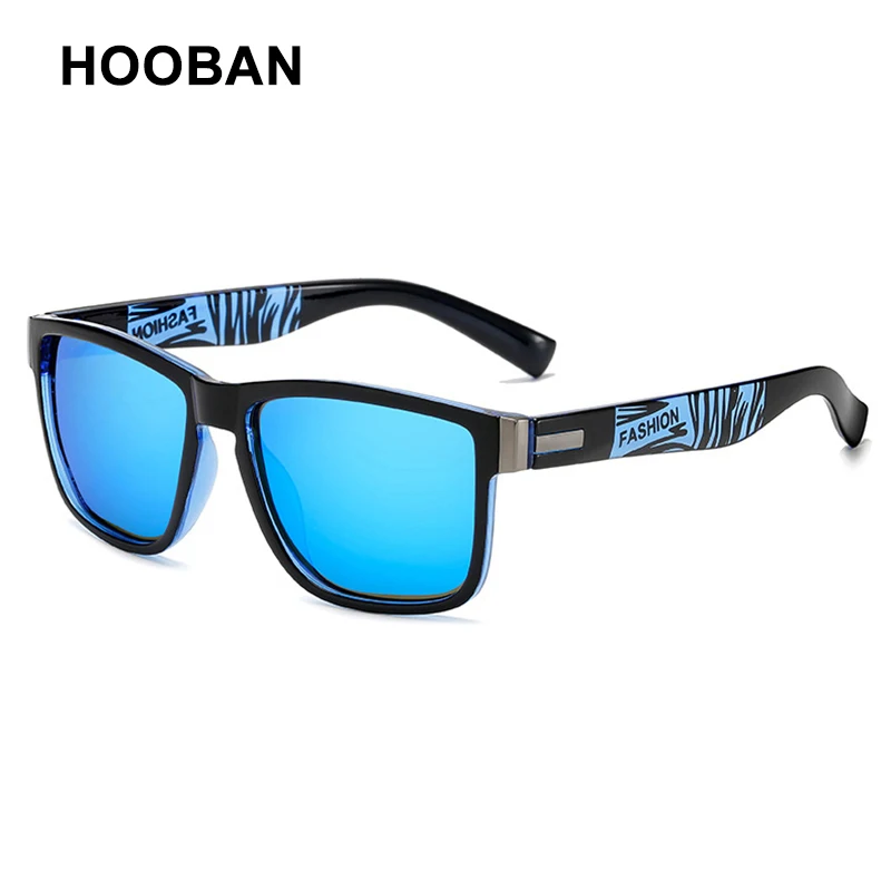 Солнцезащитные очки поляризационные для мужчин и женщин UV-400, классические спортивные, квадратной формы, с защитой от ультрафиолета, с синими и зелеными линзами, лето
