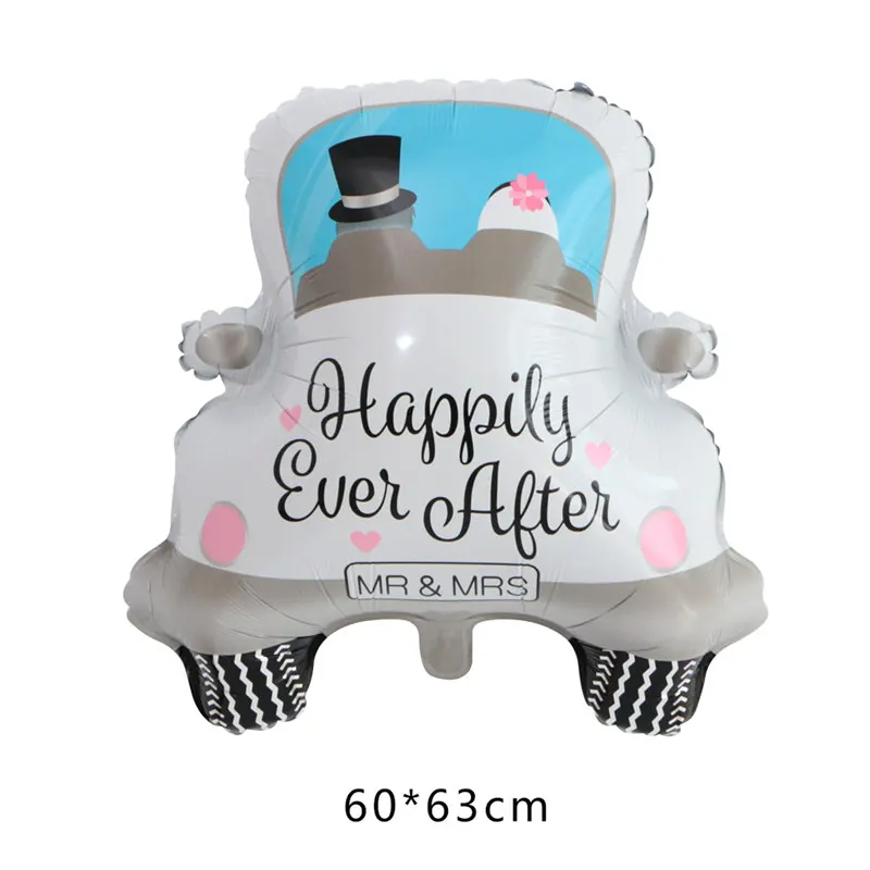 DIY Мультяшные автомобильные воздушные шары пожарная машина поезд фольгированный шар скорая помощь гелиевые шары Детские подарки День Рождения Декор детские игрушки - Цвет: wedding car
