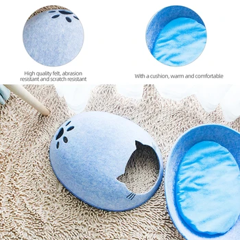 

New For Cats Animals Cat Pet Cave Supplies Dog Cat Bed Cave Sleeping Bag Egg Shape Felt Cloth Pet House Nest