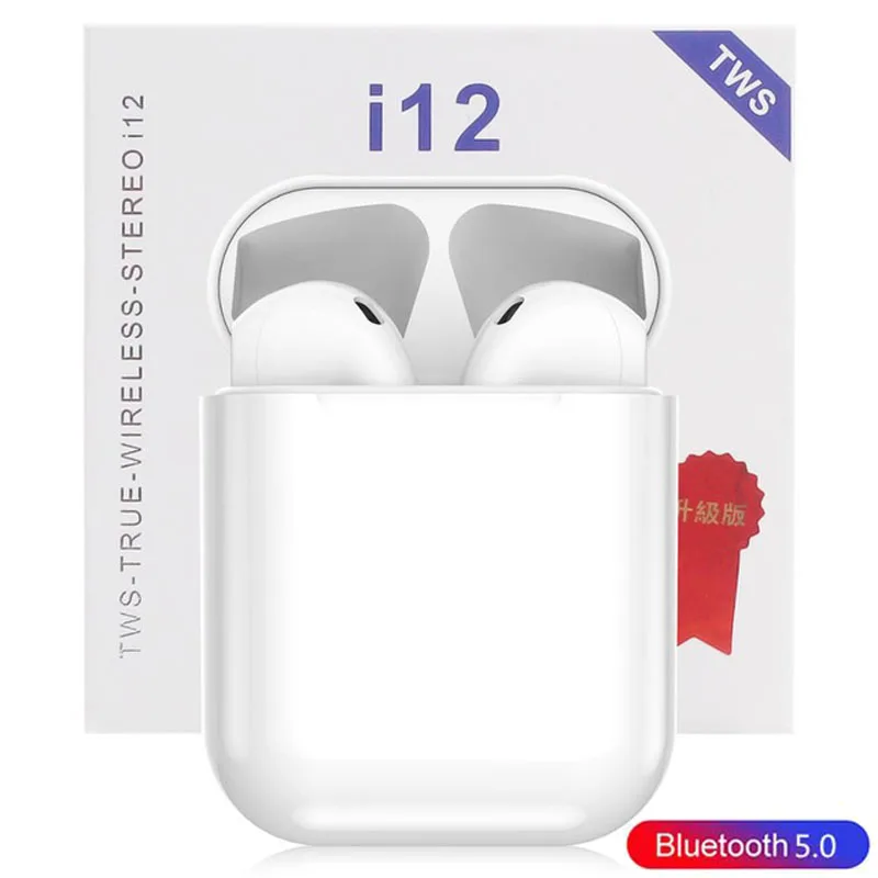 

2019 New i12 TWS Touch Key Mini Wireless Earphone Bluetooth 5.0 Headset for Android xiaomi Iphone i12 earbuds drop shipping