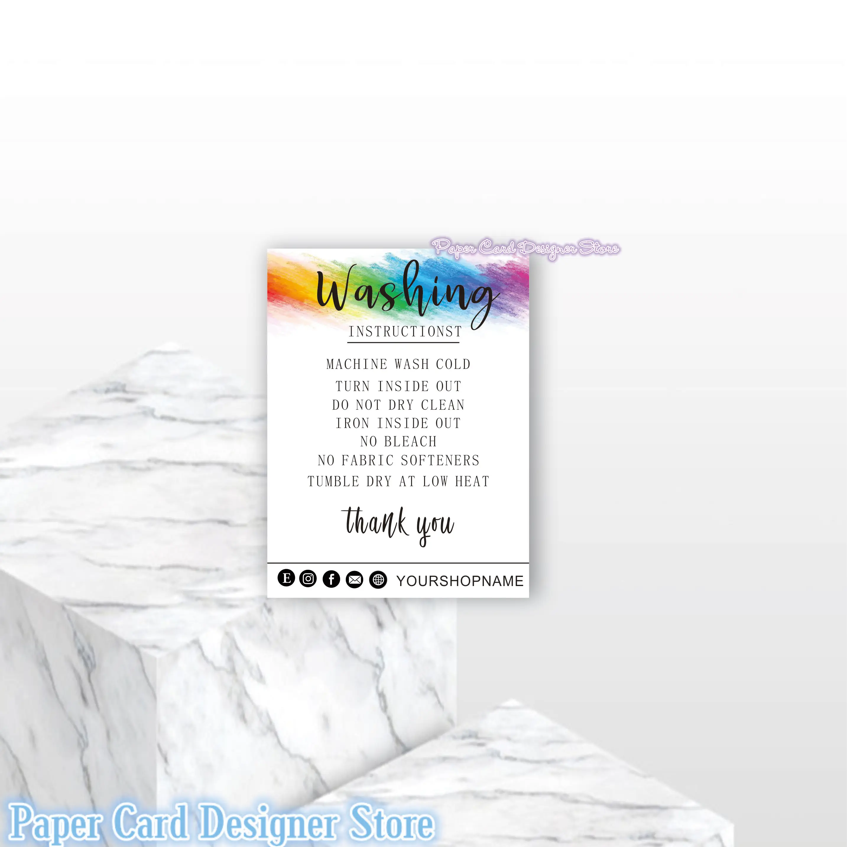 Personalized Washing Instructions Card, Tshirt Etsy Shop Clothing Care  Insert Card Printable Modern Washing Instruction Template - Cards &  Invitations - AliExpress