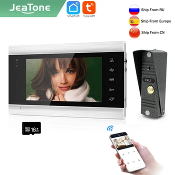 

Jeatone Tuya smart phone7 ‘’ WIFI wireless call video intercom for home Monitor entry doorphone Doorbell with camera Outdoor