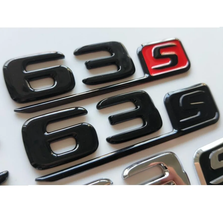 Chrome C63 AMG V8 BITURBO Emblems Badges for Mercedes Benz W205 C205 C204 A205