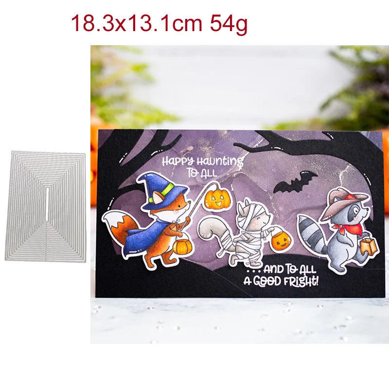 

2021 Christmas Cut Die Multilayer Rectangle Border Metal Cutting Dies Diy Molds Scrapbooking Paper Making Die Cuts Crafts