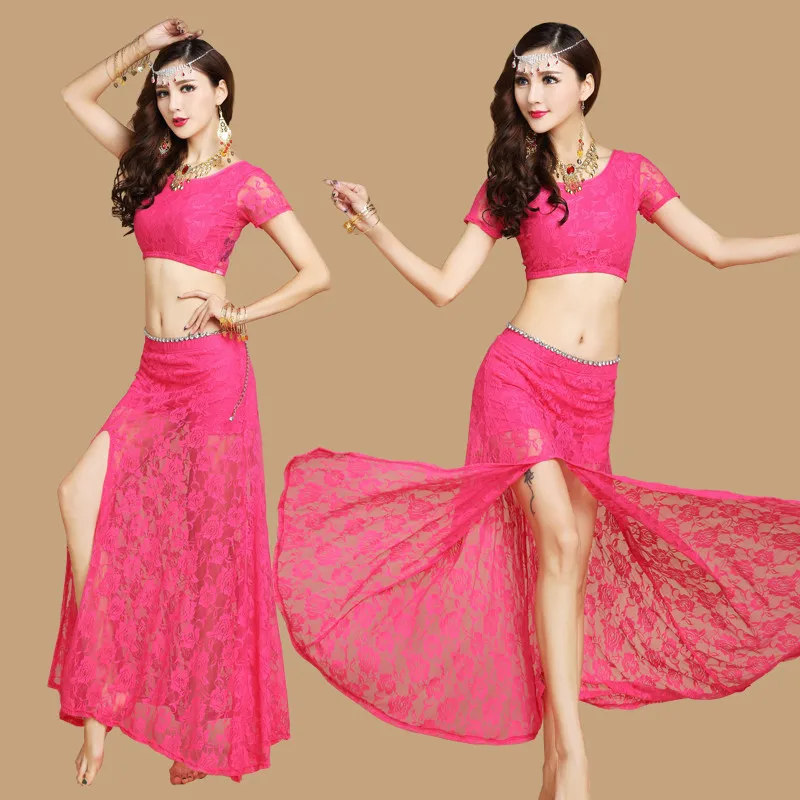 

Women Belly Dance Clothes Lady Belly Dance Practice Clothing Lace Dress Set Belly Dance Oriental Costumes Performance Wear