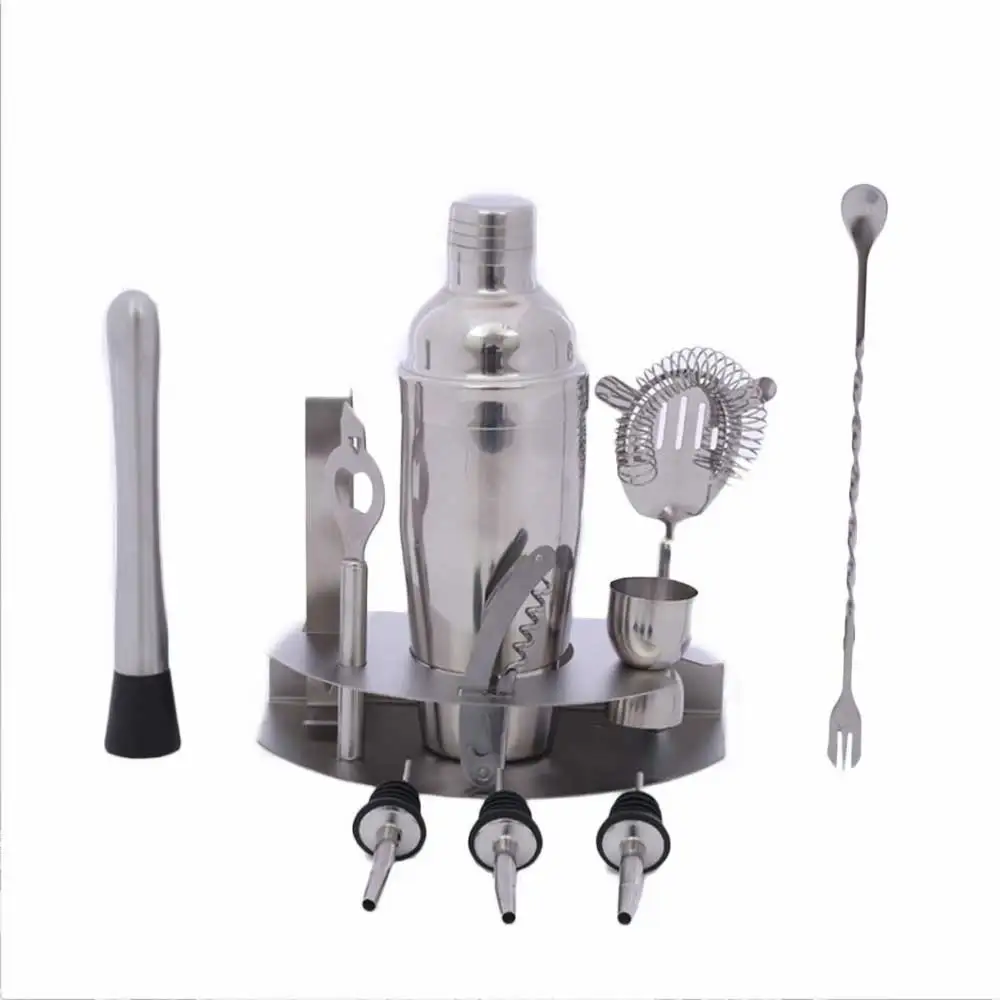 

12 шт. в упаковке, Нержавеющая сталь полка барный коктейль-шейкер Смеситель вино мартини Boston для бармен пить вечерние инструменты аксессуары комплект 750 мл