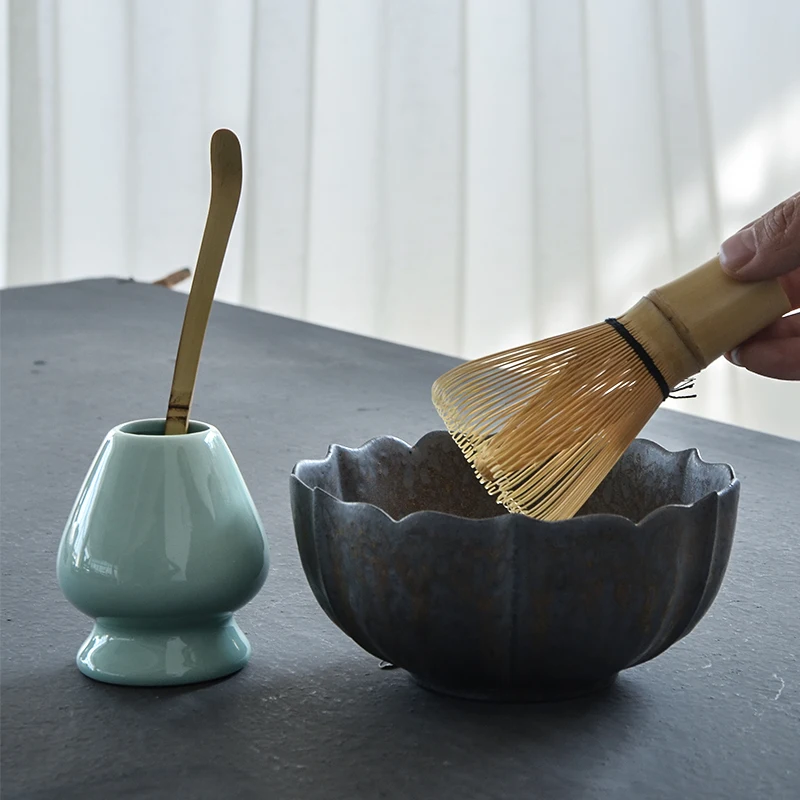 TANGPIN традиционный Набор для маття из натурального бамбука веничек для чая «маття» церемоническая чаша для маття венчики Японские чайные наборы Посуда для напитков - Цвет: Золотой