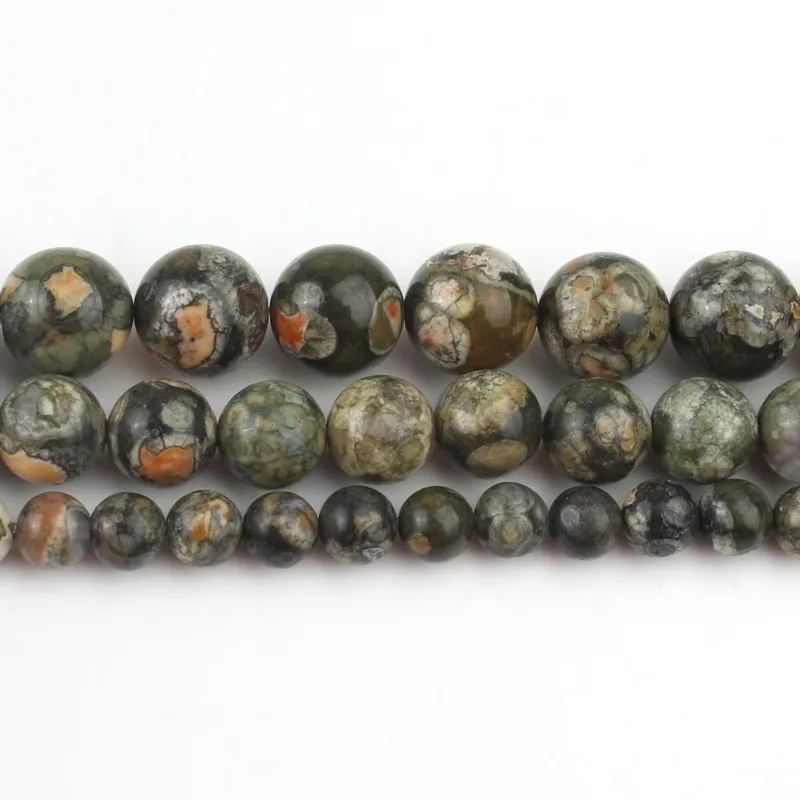 Палочки 6 8 10 мм Натуральная Зеленая яшма старый KAMBABA круглый незакрепленный камень бусины для самостоятельного изготовления ювелирных изделий Браслеты подвески, ожерелья 15 дюймов