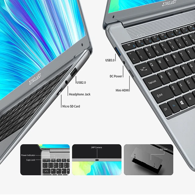 Teclast F7 Plus ноутбук с 15,6-дюймовым дисплеем, процессором Intel Gemini Lake N4120, ОЗУ 8 Гб, ПЗУ 14,1 ГБ, Windows 10 6
