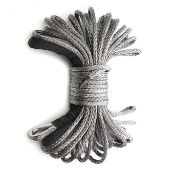 

Synthetic Winch Rope Line Cord With Sheath Gray Light weight Equipment