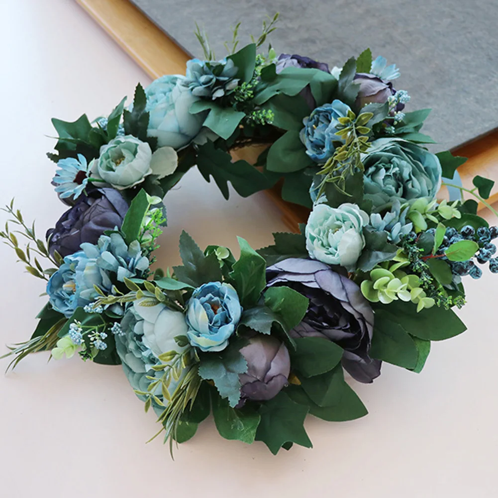 

Artificial Wreath Wedding Wall Hanging Simulation Flowers Ornament Party Floral Door Window Christmas Garland Lifelike Handmade