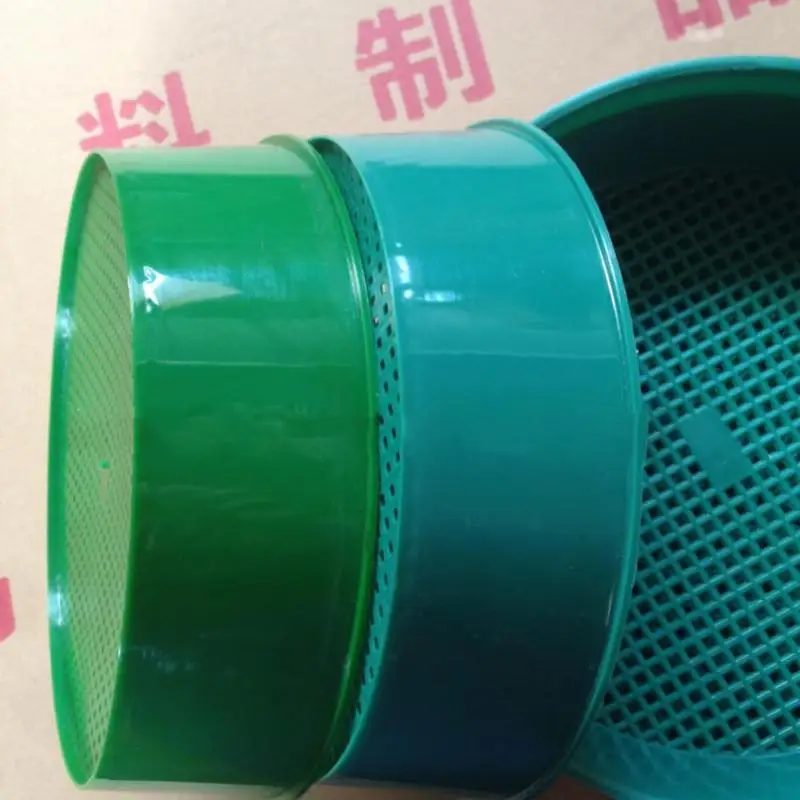 Plastic Garden Sand Sieve Riddle Green For Compost Soil Stone Mesh Round Garden Soil Sieve Pan Sand Sifter for Small Gravel Sand