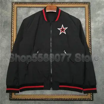 

2020 Designer Luxury Brand Fashion Mens Clothing Europe Long Sleeve Embroidery Star Jacket Striped Baseball Cotton Coat Jackets
