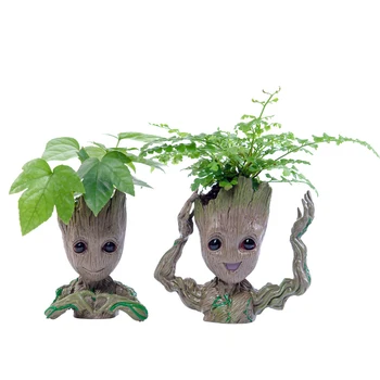 

Strongwell Flower Pot Baby Groot Flowerpot Cute Toy Pen Pot Holder PVC Hero Model Baby Tree Man Garden Plant Pot Groot