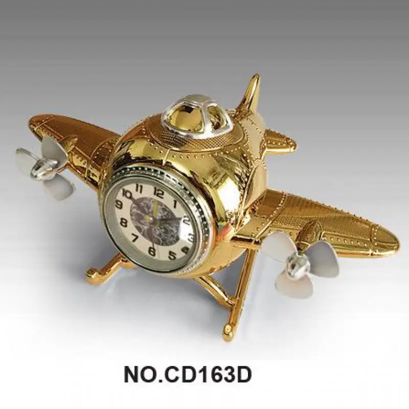 

New exotic piggy bank lazy alarm clock creative retro airplane model clock cartoon home decoration gift Student clock gift decor