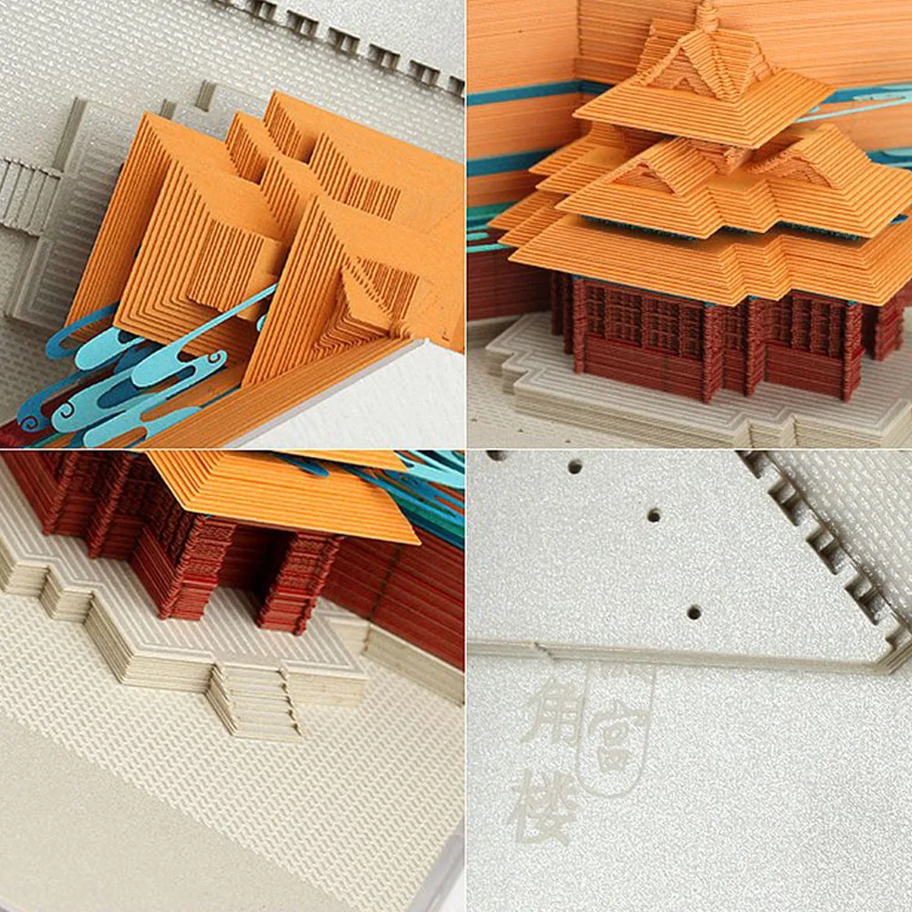 Креативный 3d тюрет Note Pad трехмерная архитектурная модель Липкие заметки бумага подарок на праздник удобный знак China Post-it