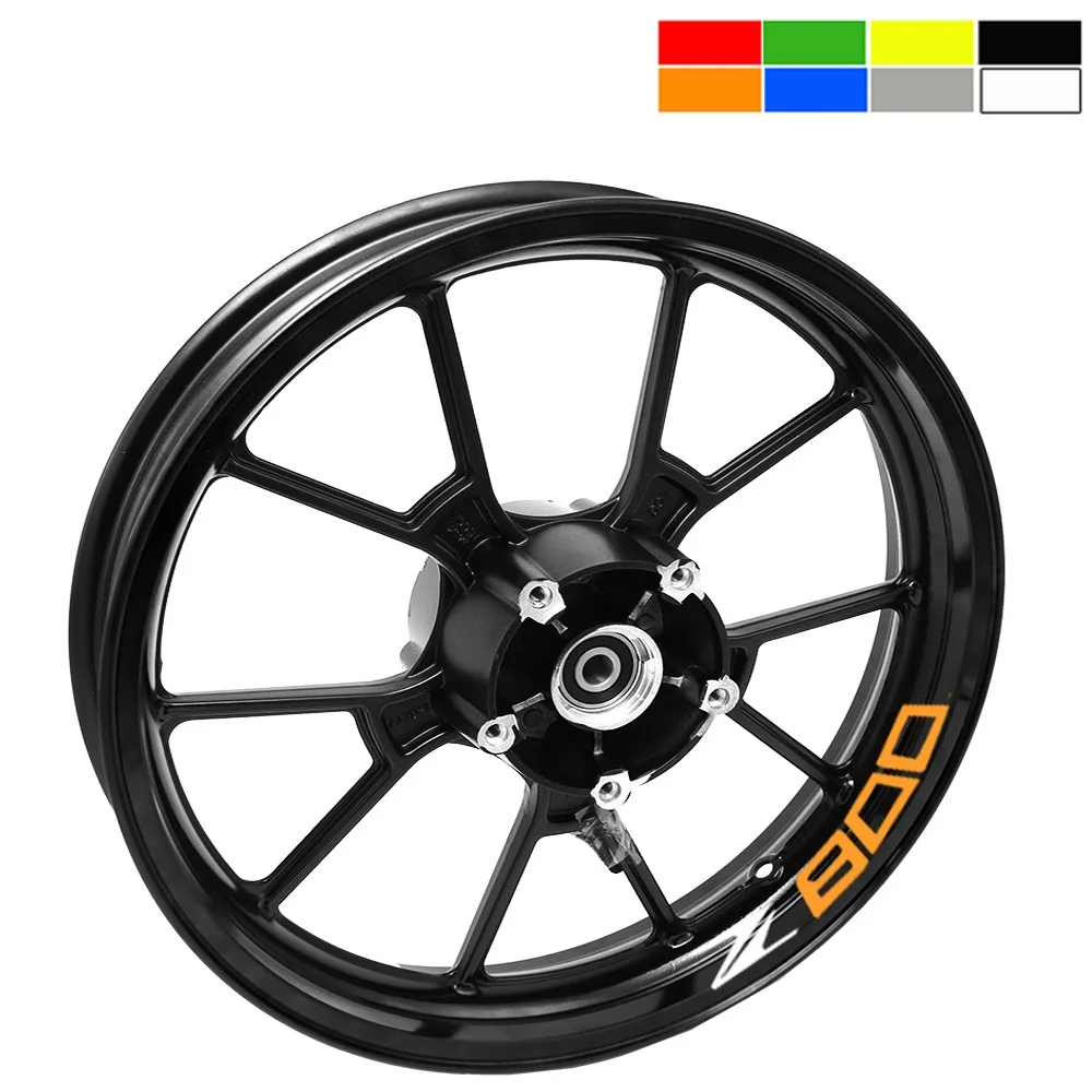 

For Z 800 Motorcycle FIT for kawasaki Z800 Thick Edge Outer Rim Sticker Stripe Wheel Decals z800 logo