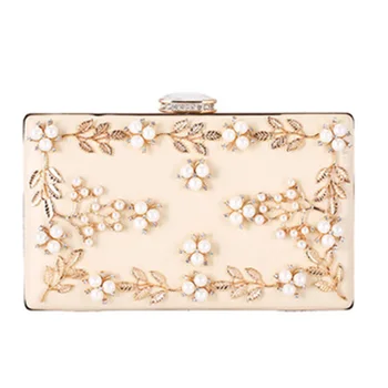 

Evening Bag Flower Imitation Pearls Wedding Party Dinner Purse Crossbody Shoulder Mini Bag New