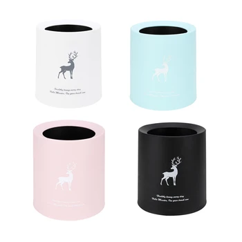 

1PC Reindeer Plastic Matte Trash Can Debris Garbage Dustbin Storage Bucket Paper Bascket Home Office Waste Bin Without Lid