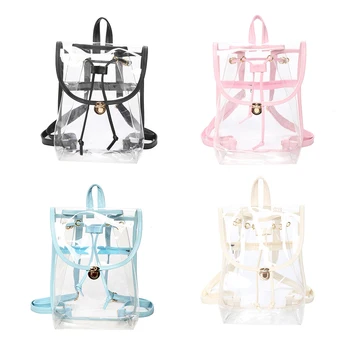 

Clear Backpack Heavy Duty See Through Drawstring Bag for College, Work, Stadium, Travel