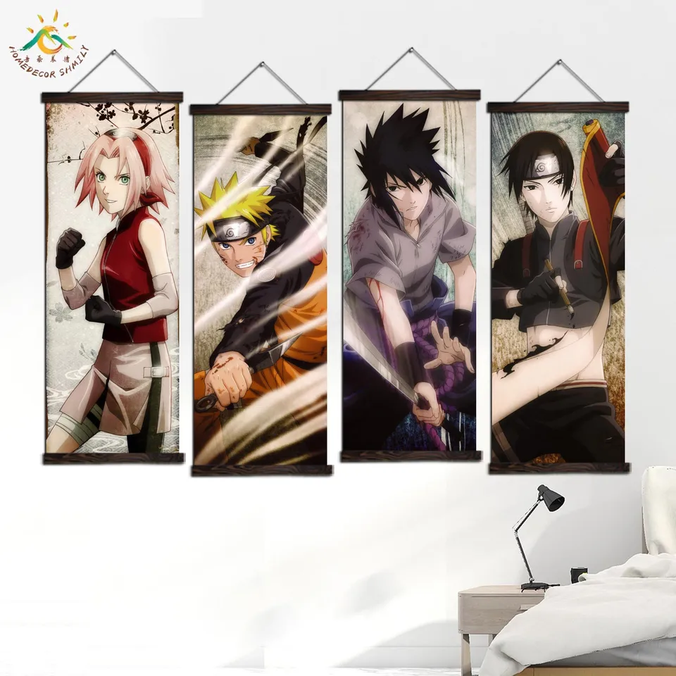 Naruto Anime Karakter Gambar Dinding Seni Kanvas Seni Lukisan Dinding Cetakan Dan Poster Scroll Kanvas Lukisan Dekorasi Rumah Painting Calligraphy Aliexpress