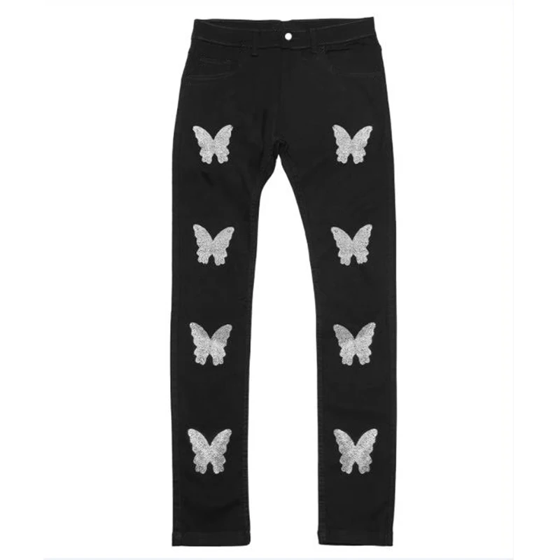 Man Black Ripped Stretchy Jeans Skinny Slim Fit Hot Drill Punk streetwear Biker Trousers Men's High Quality Denim Pencil Pants