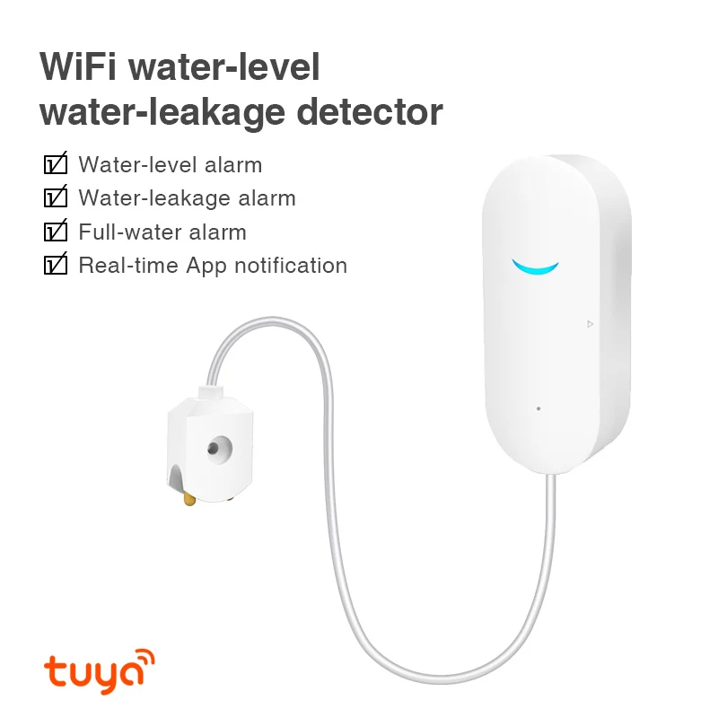 Sensor de Vazamento de Água Detector de Água Compatível com Tuyasmart Novo Branco Tuya Wifi Vida Inteligente App 14 Sensor e detector